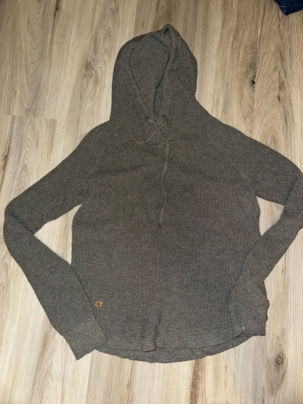 Ralph Lauren Heather Gray Knit Hooded Sweater